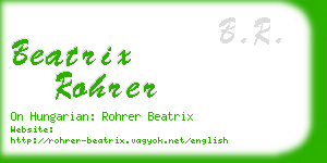 beatrix rohrer business card